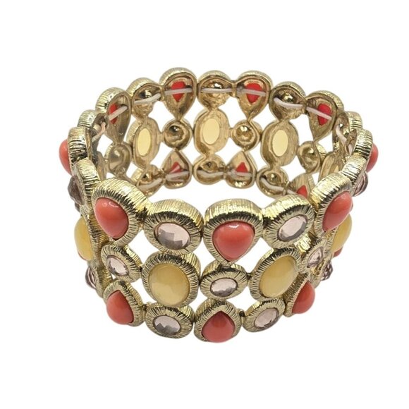 Jewelry - Gold-Tone Stretch Bracelet orange Yellow Womens fashion jewelry